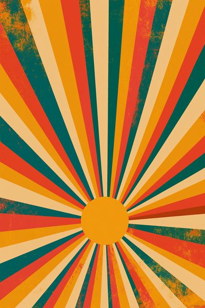 Retro Sunburst Abstract Poster. poster