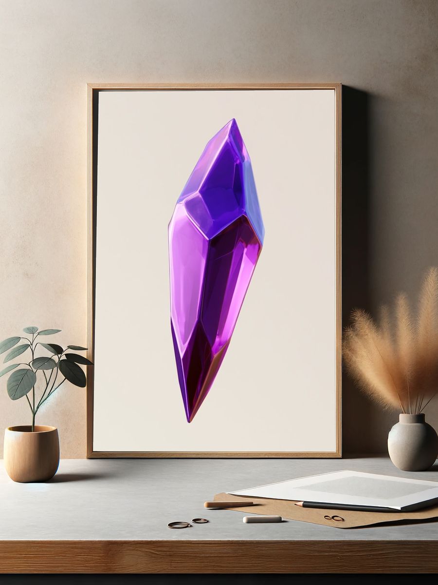 Purple Crystal Abstract Poster. — room view 2
