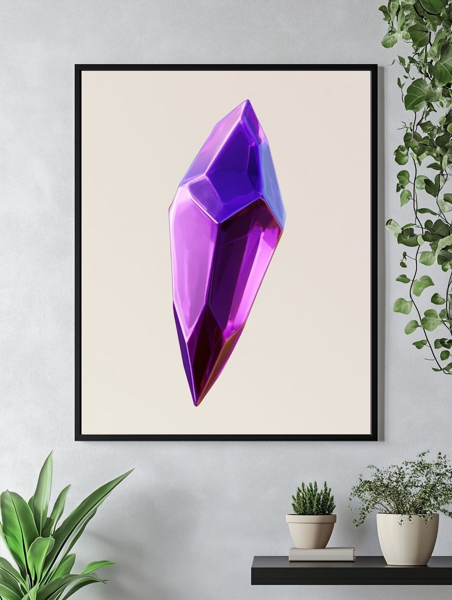 Purple Crystal Abstract Poster. — room view 4