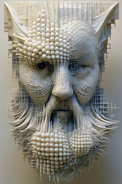 Abstract Sculptural Face Print. poster print