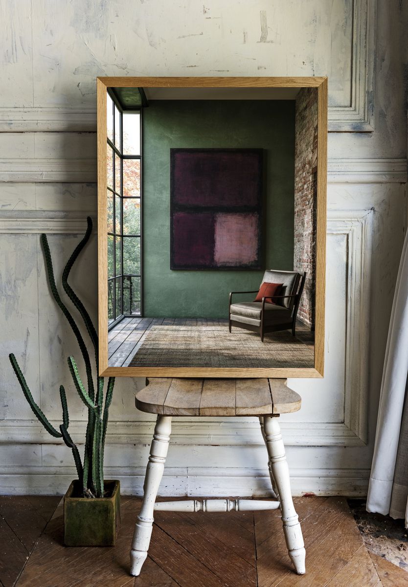 Abstract Plum Blocks Poster. room preview
