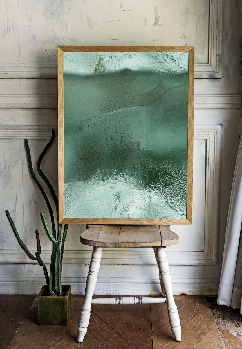 Mint Textured Abstract Poster. — room view 1