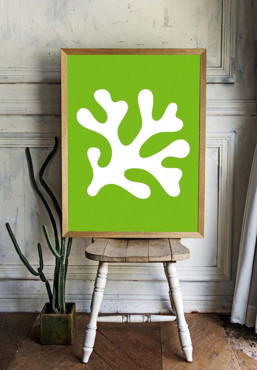 Coral Silhouette Abstract Print. — room view 1