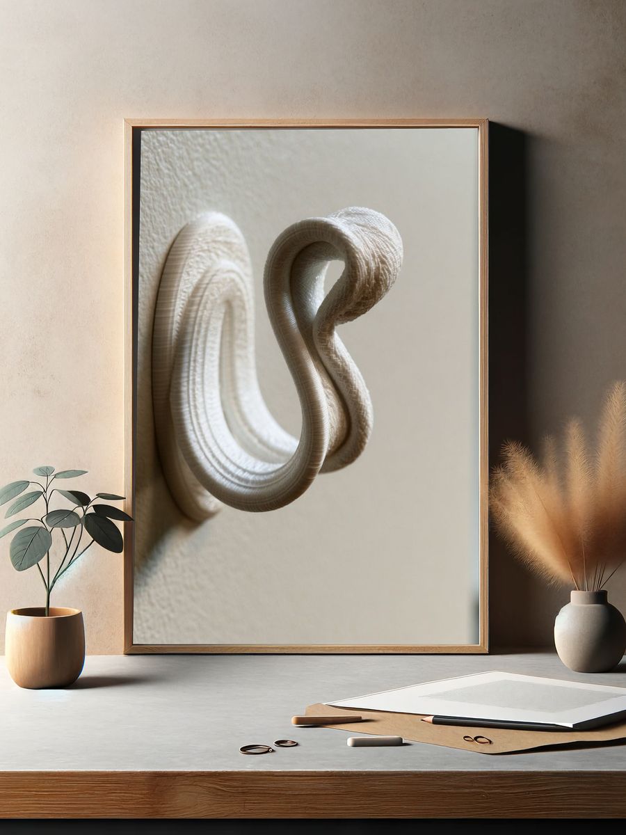 Abstract Loop Sculpture Print. — room view 2