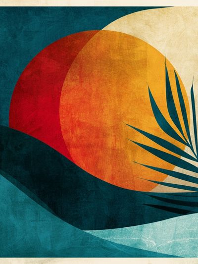 Tropical Sunset Abstract Poster. poster