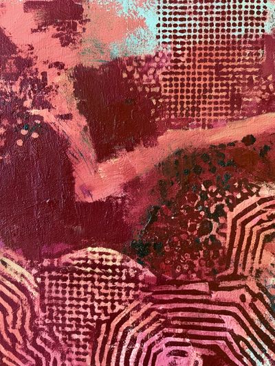 Crimson Texture Abstract Poster.