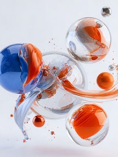 Floating Glass Orbs Abstract Poster. poster — abstract art