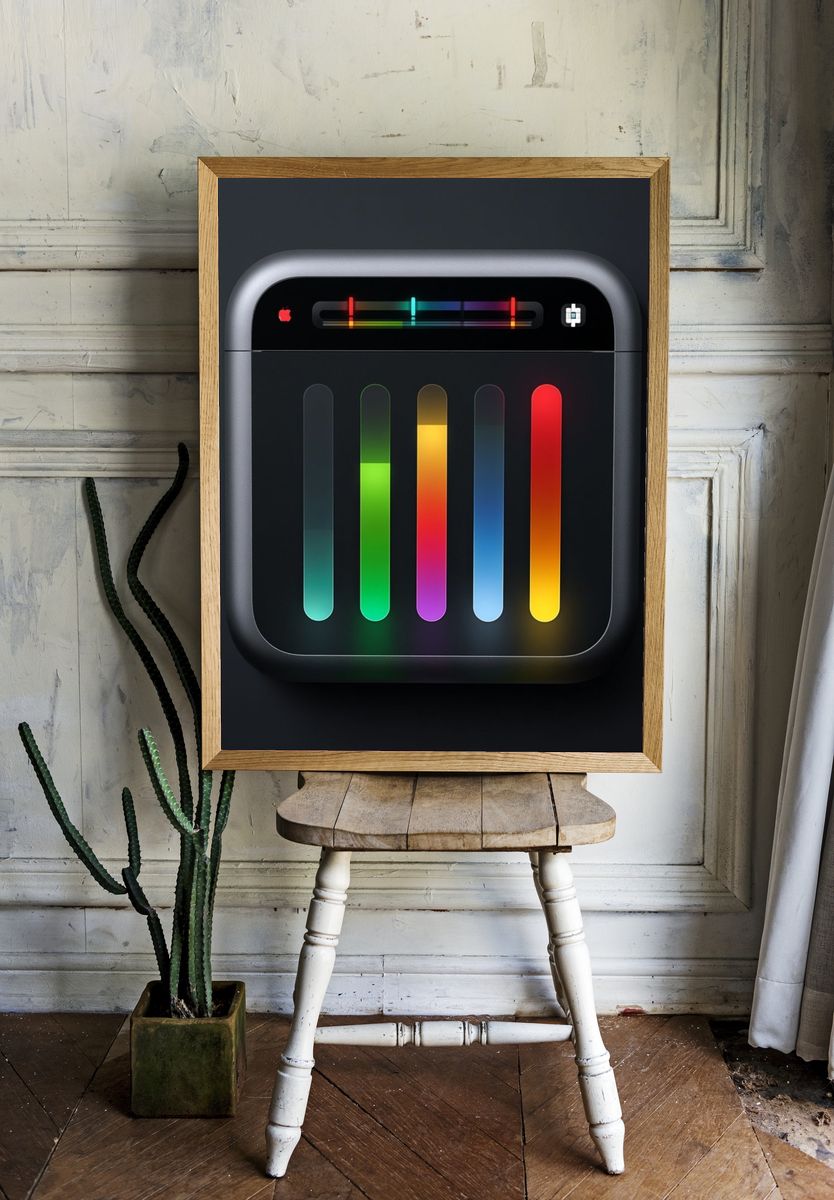 Neon Equalizer Abstract Poster. room preview