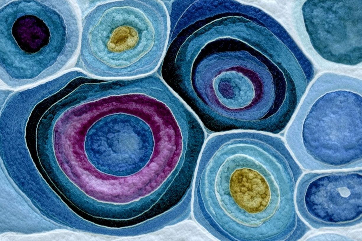 Blue Concentric Circles Abstract Poster. poster — abstract art