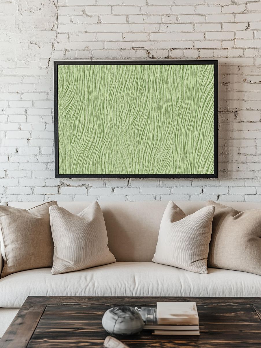 Sage Ripple Texture Abstract Poster. — room view 1