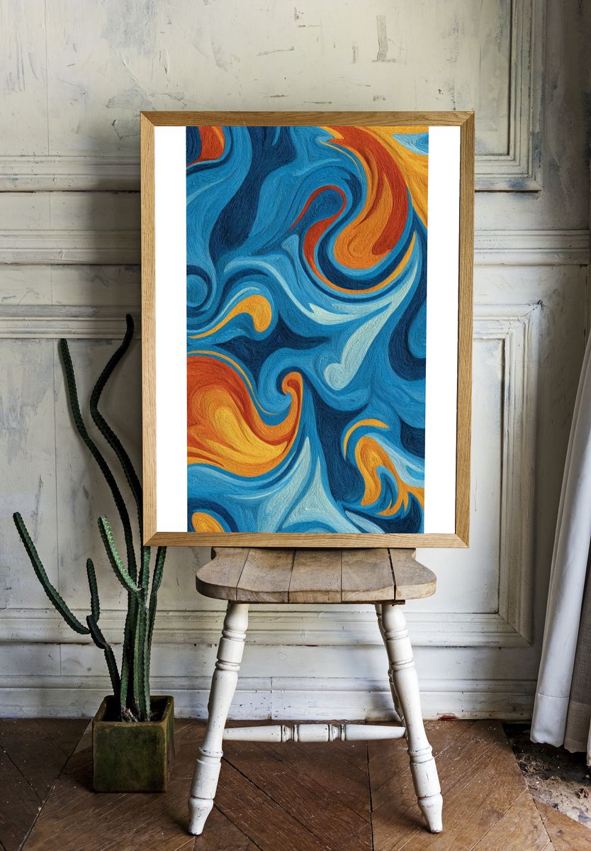 Ocean Swirl Abstract Poster. — room view 1