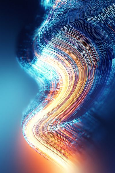 Neon Light Wave Abstract Poster. poster