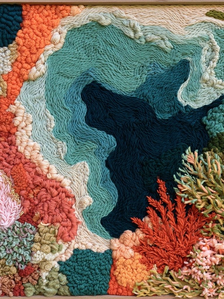 Textured Coral Reef Abstract Print. poster detail