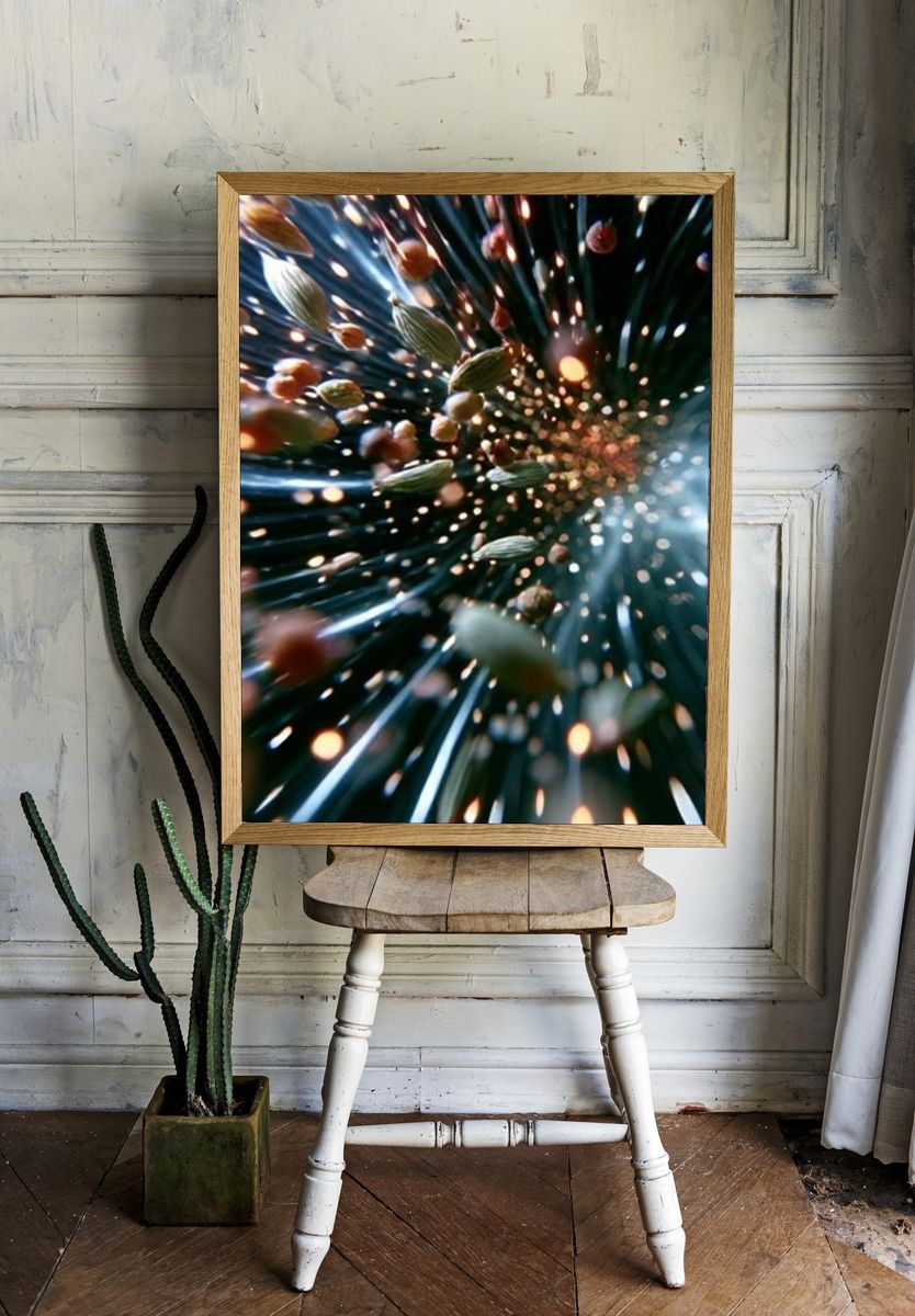 Cosmic Seed Burst Abstract Poster. — room view 1