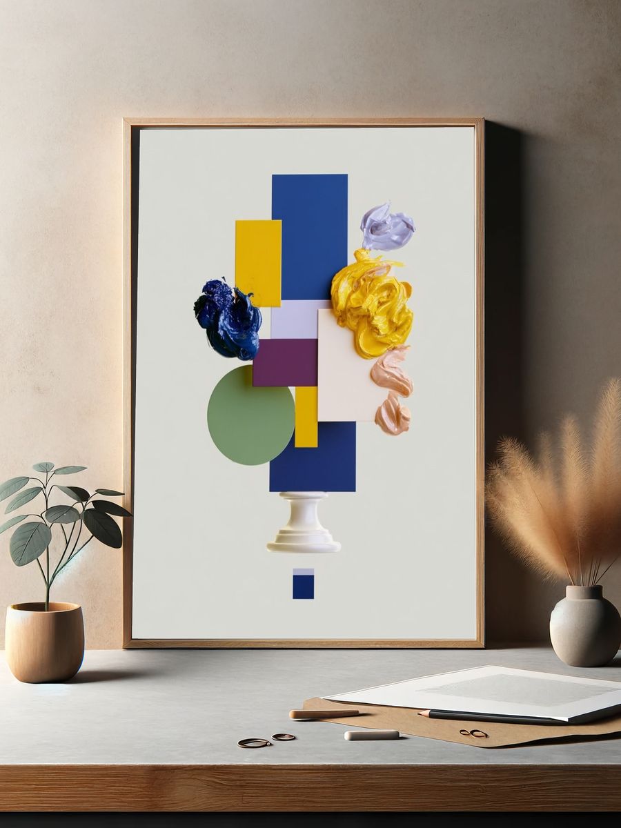 Geometric Color Study Abstract Poster. — room view 2