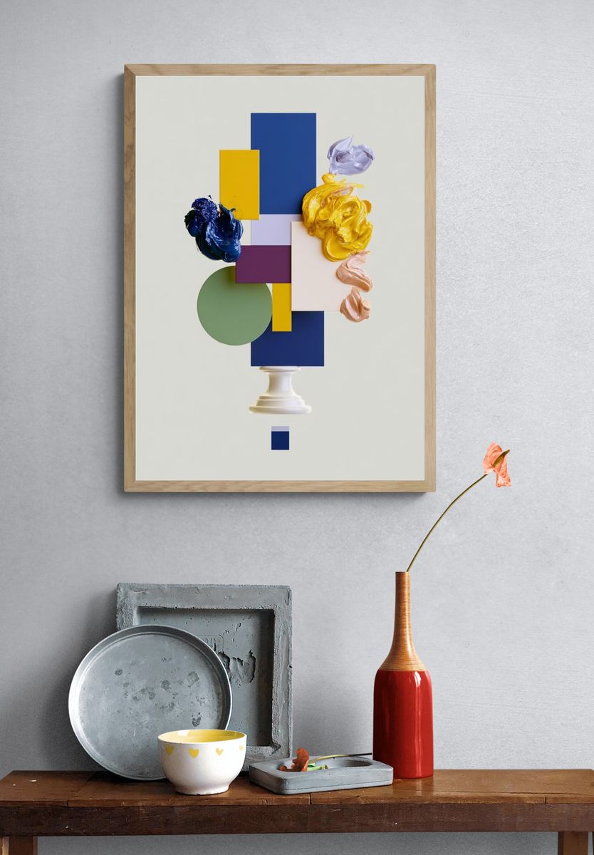Geometric Color Study Abstract Poster. — room view 3