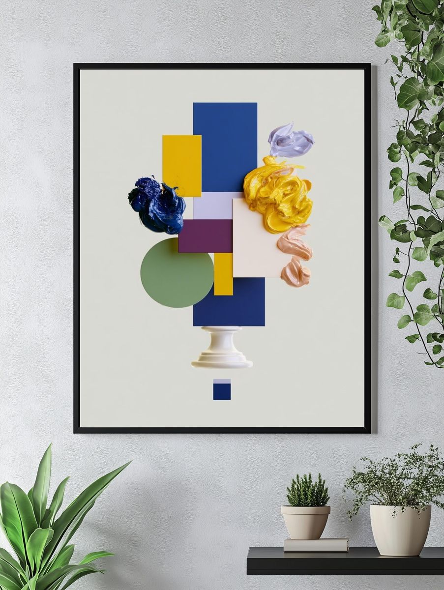 Geometric Color Study Abstract Poster. — room view 4