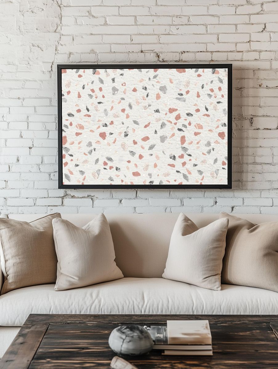 Pastel Terrazzo pattern background, abstract. — room view 1