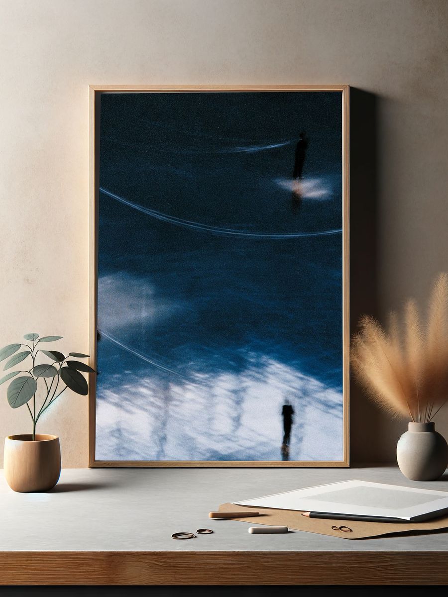 Abstract Figures in Blue Poster. — room view 2