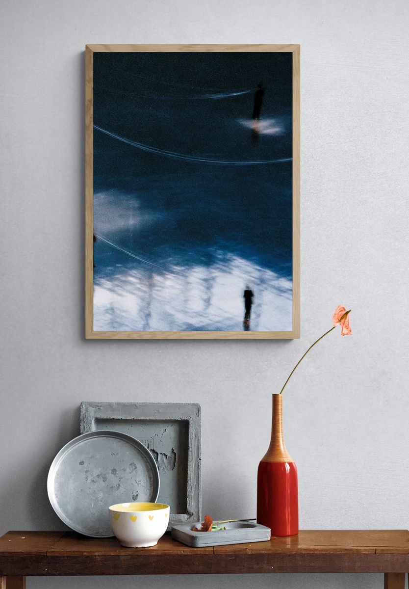 Abstract Figures in Blue Poster. — room view 3