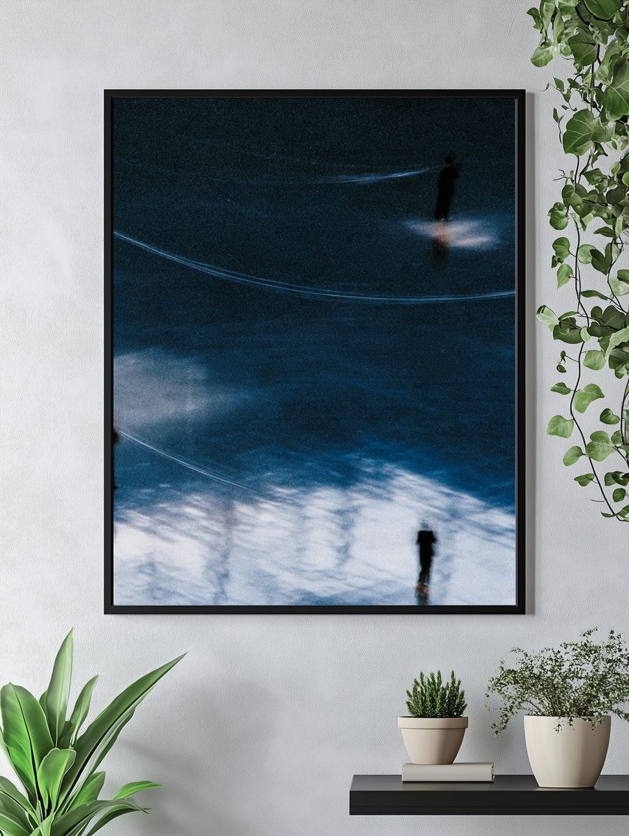 Abstract Figures in Blue Poster. — room view 4