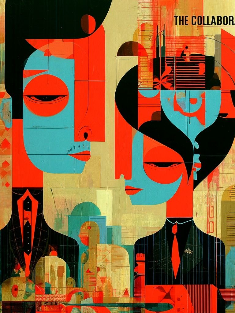 The Collaboration Abstract Poster. poster — abstract art