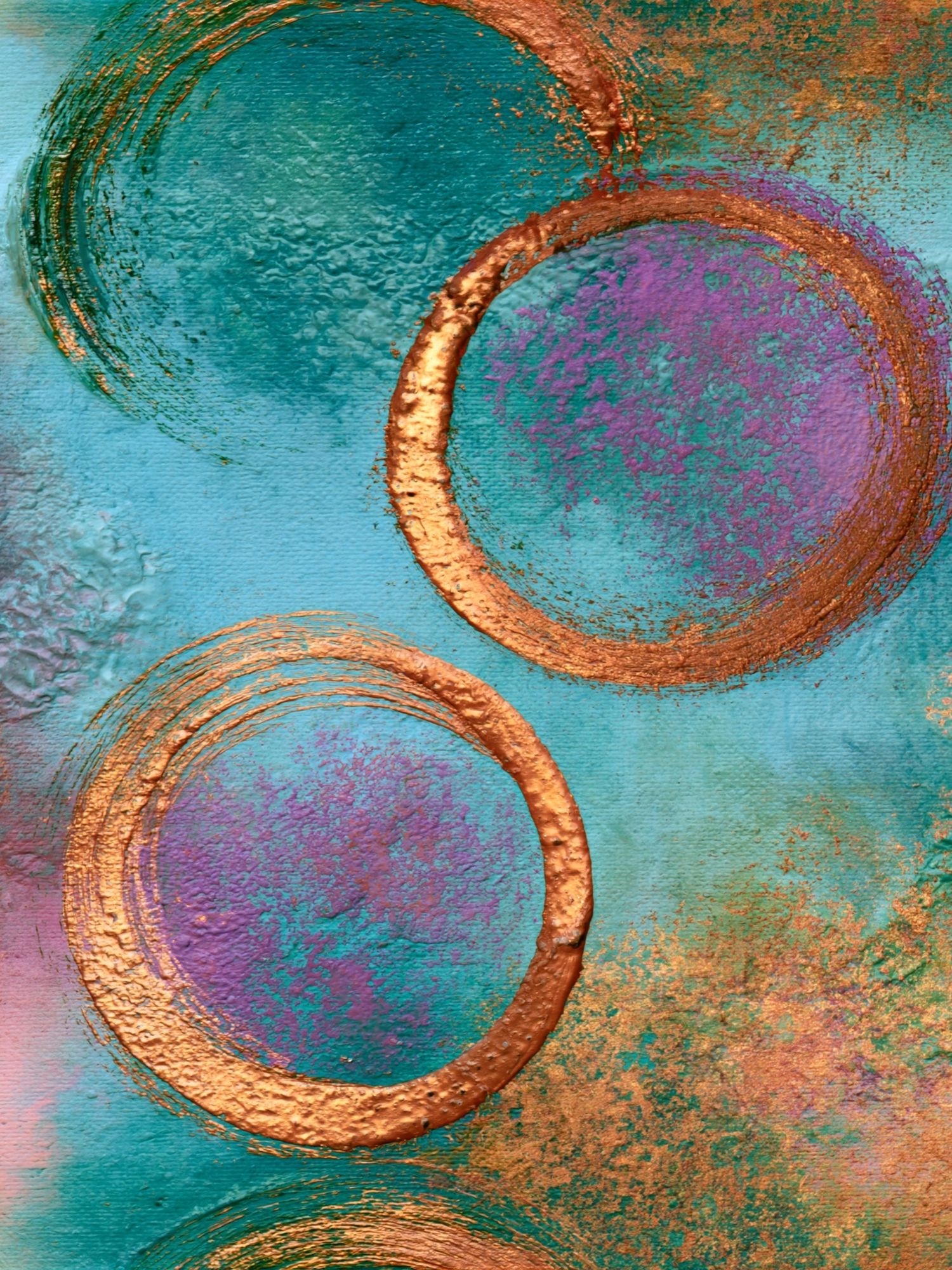 Copper Circles Abstract Poster. poster detail