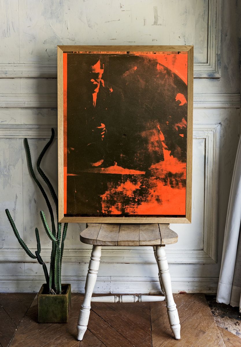 Abstract Red Black Expressionist Poster. — room view 1