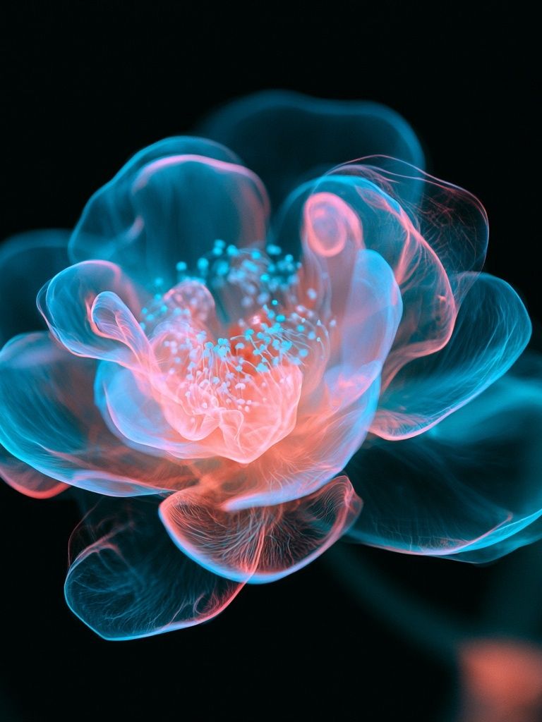 Neon Bloom Abstract Poster. poster detail