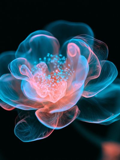 Neon Bloom Abstract Poster.