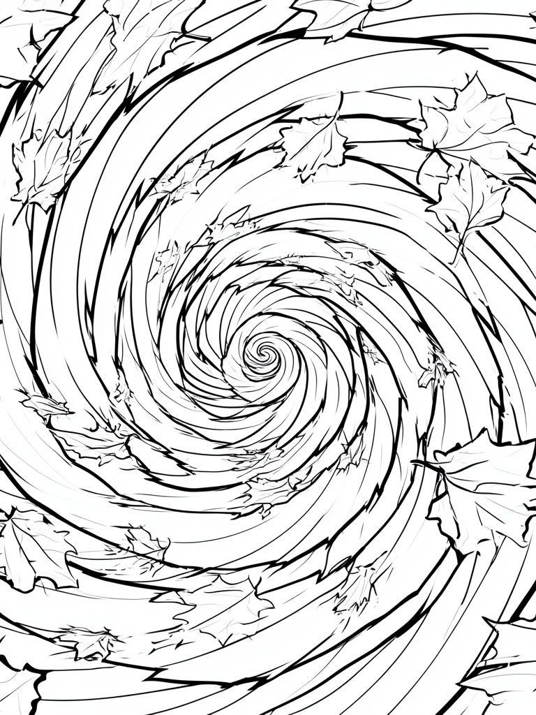 Autumn Leaf Spiral Print. poster detail
