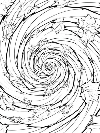 Autumn Leaf Spiral Print. poster