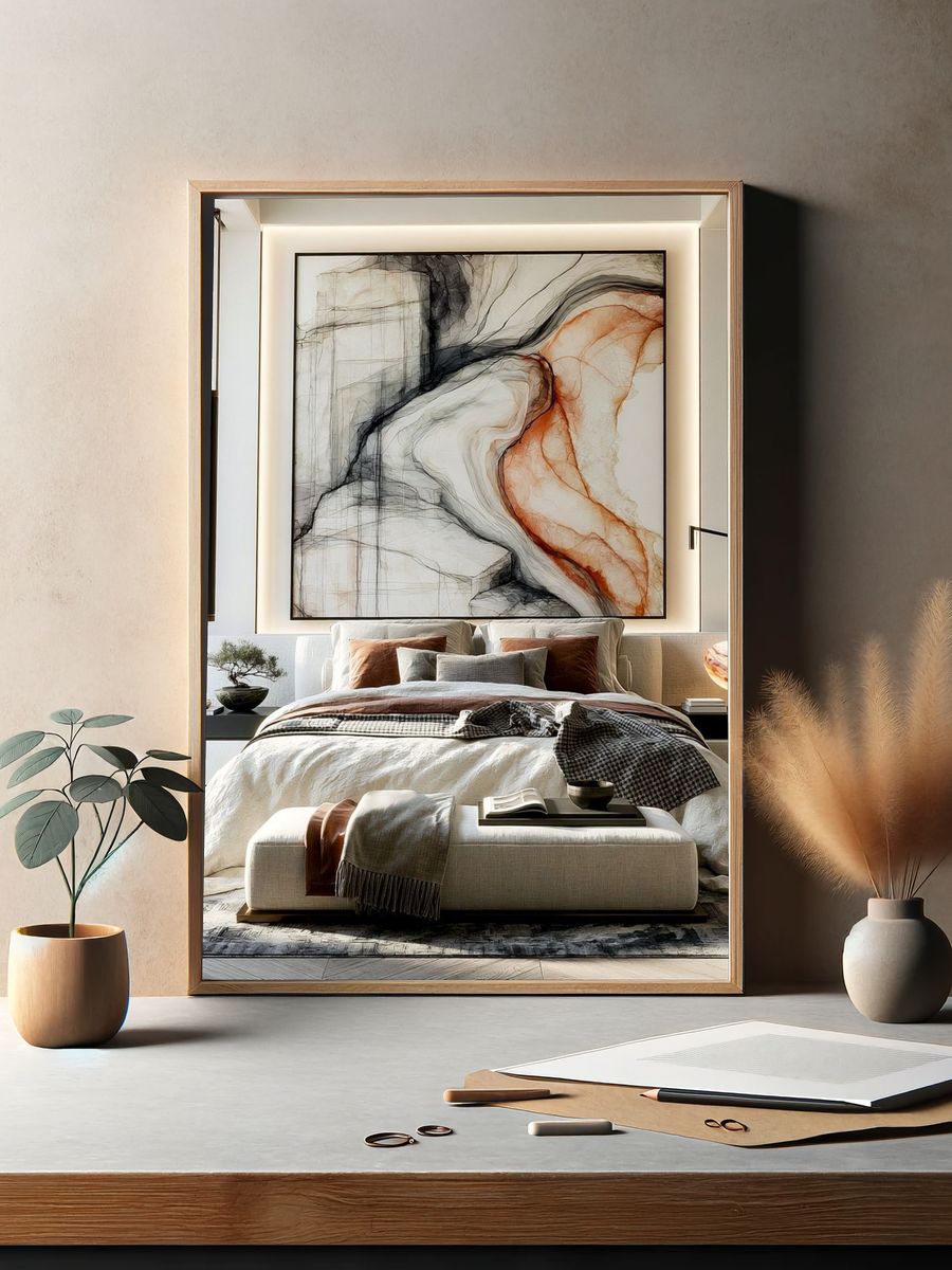 Abstract Marble Flow Poster. — room view 2