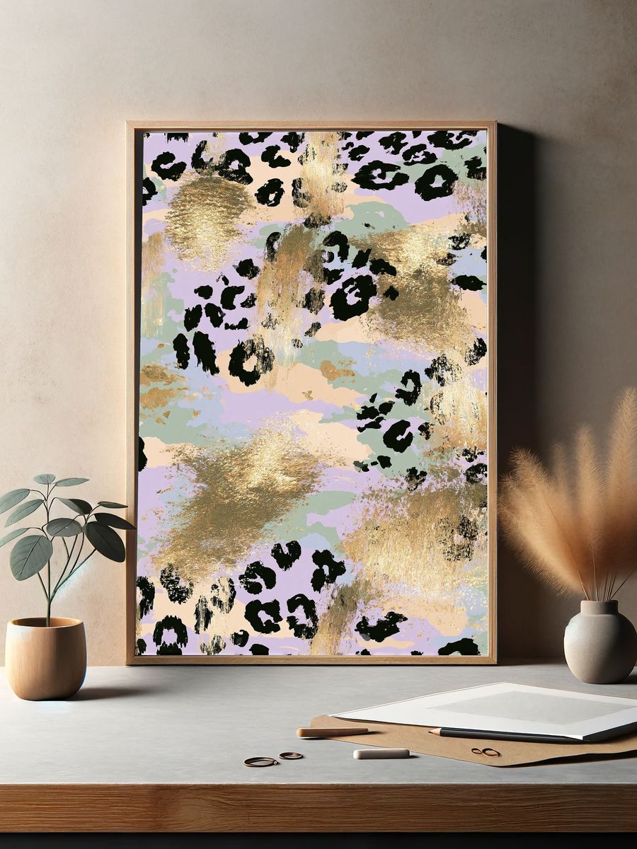 Pastel Leopard Abstract Poster. — room view 2