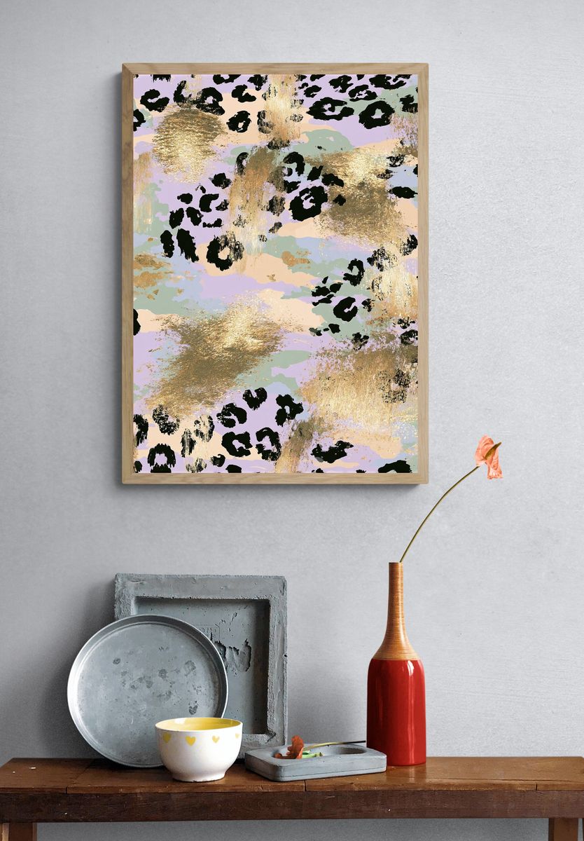 Pastel Leopard Abstract Poster. — room view 3