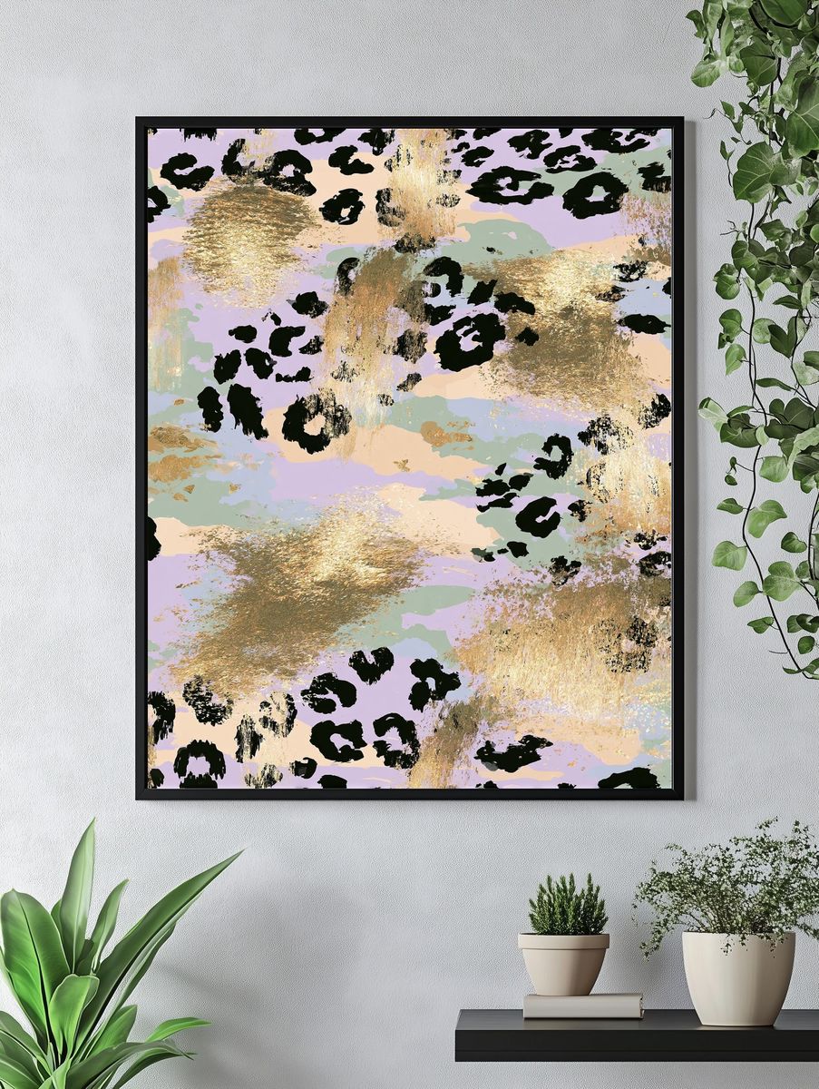 Pastel Leopard Abstract Poster. — room view 4
