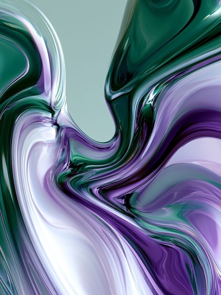 Emerald Violet Flow Abstract Print. poster detail