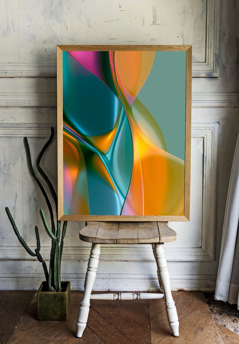 Chromatic Flow Abstract Poster. — room view 1