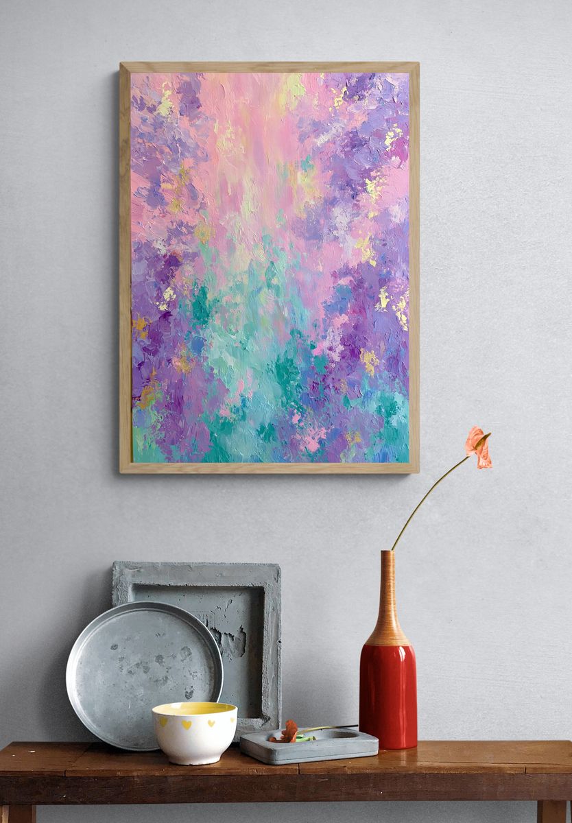 Pastel Dreamscape Abstract Poster. — room view 3