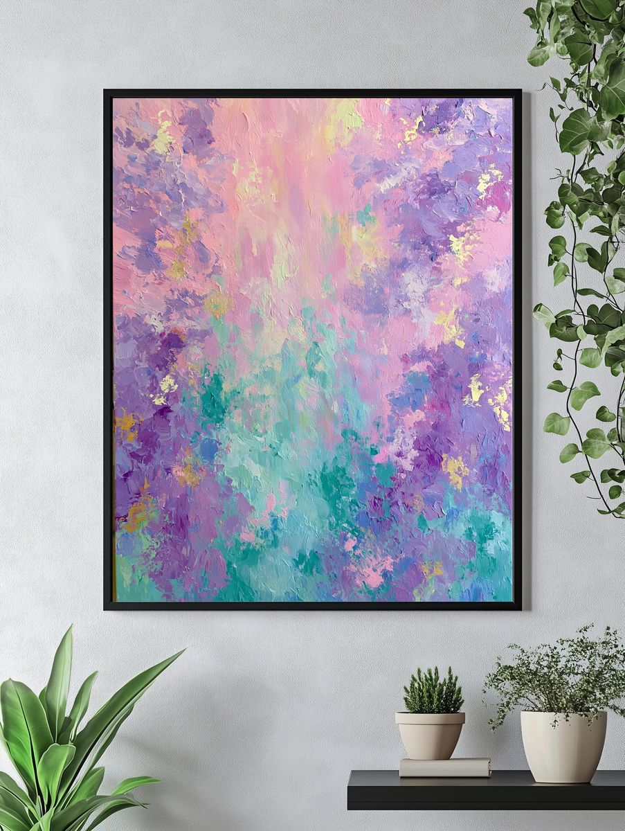 Pastel Dreamscape Abstract Poster. — room view 4