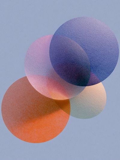 Pastel Overlap Circles Abstract Poster. poster