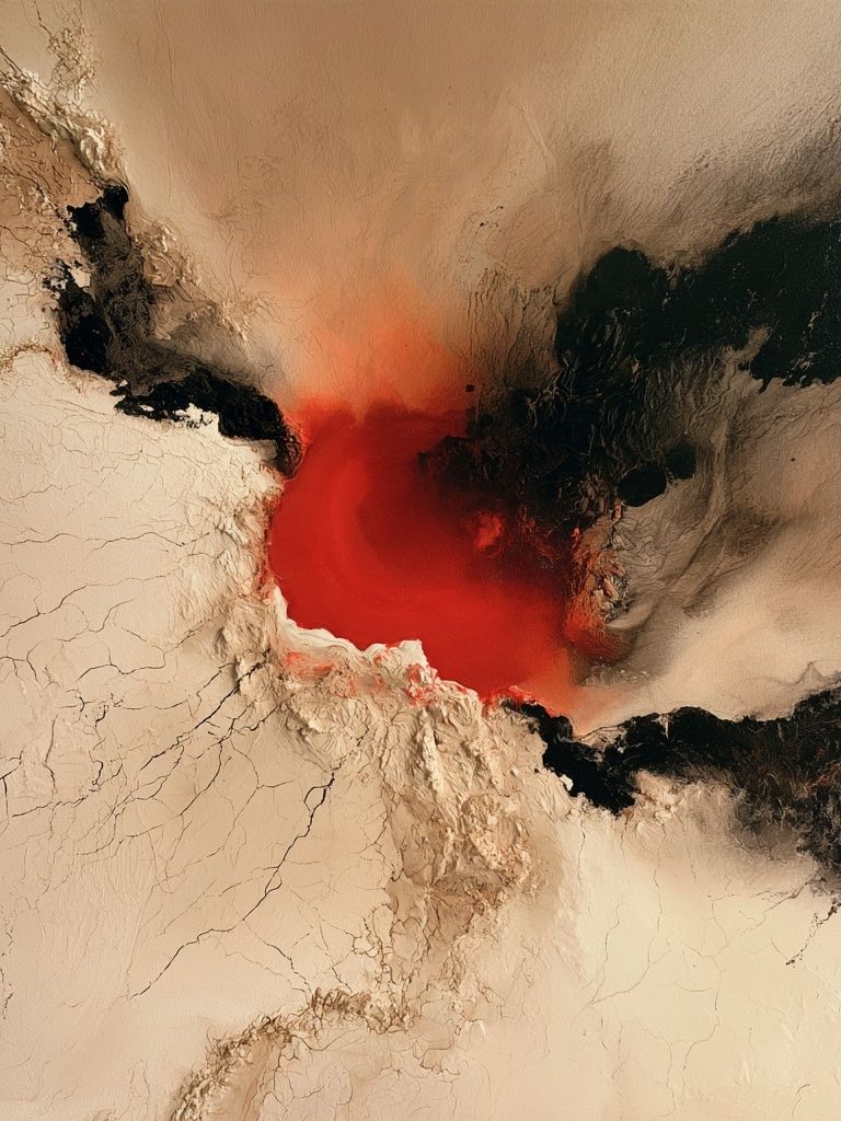 Crimson Core Abstract Poster. poster — abstract art