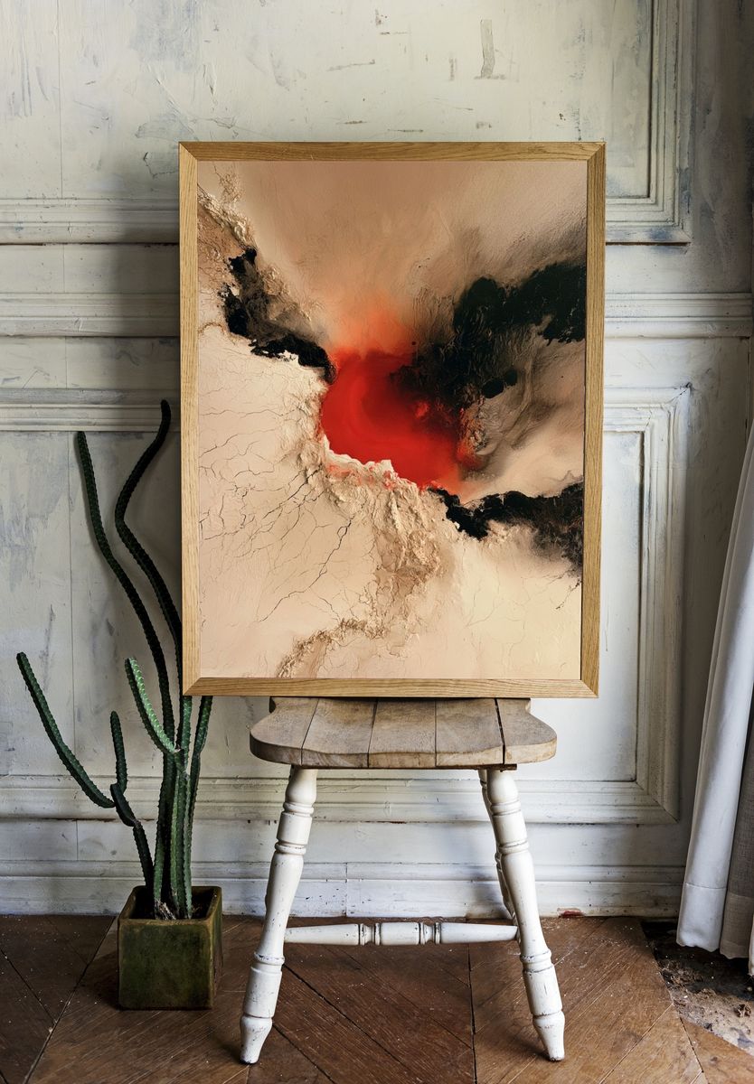 Crimson Core Abstract Poster. room preview