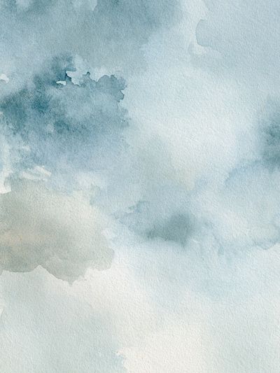 Soft Blue Watercolor Clouds Poster. poster