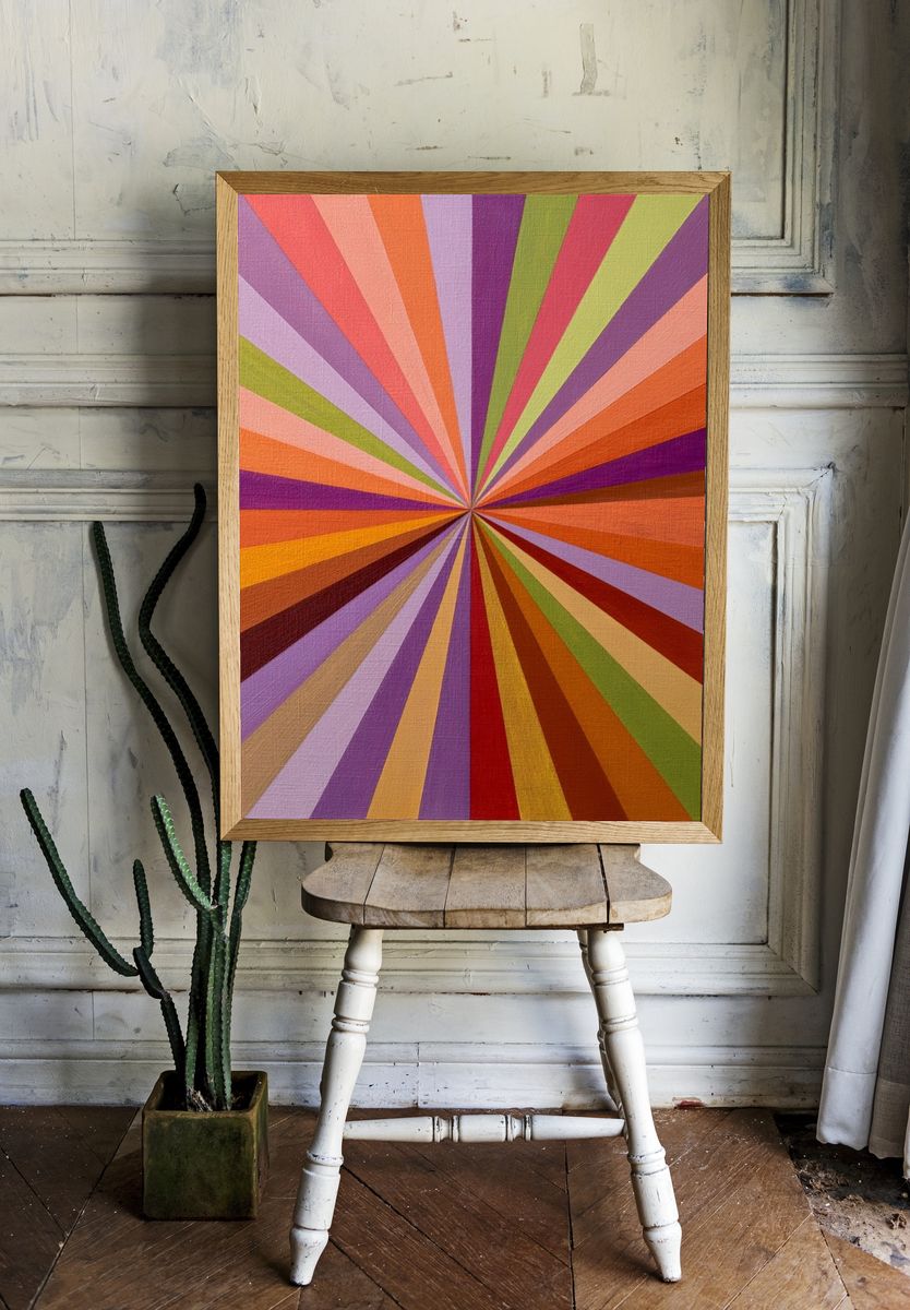Retro Sunburst Abstract Poster. — room view 1