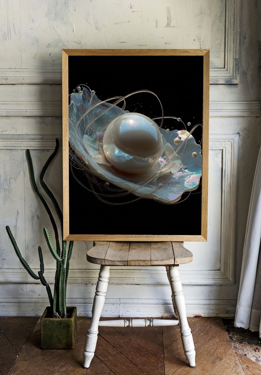 Iridescent Orb Abstract Poster room preview