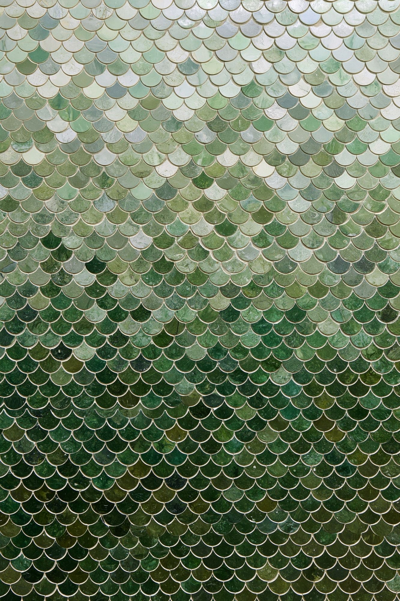 Green Scallop Mosaic Abstract Print. poster detail