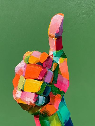 Colorful Thumbs-Up Abstract Poster.