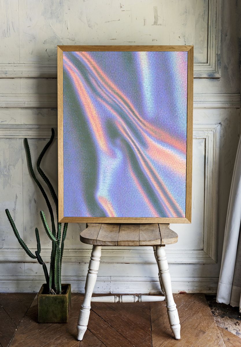 Holographic Silk Abstract Poster. room preview