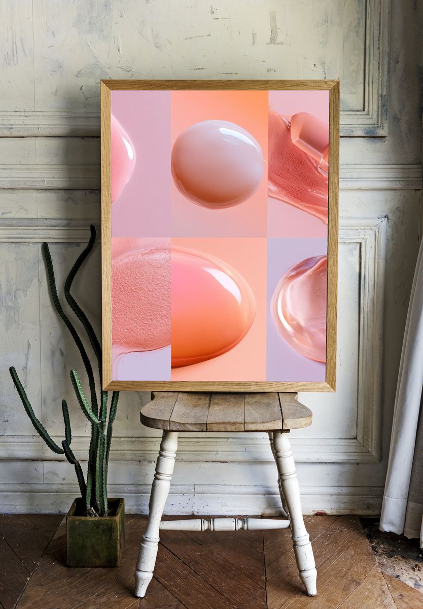 Pastel Cosmetic Texture Abstract Poster. room preview